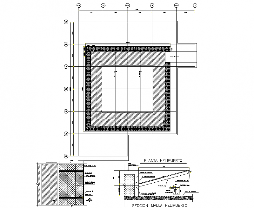 The Helipad Structural Plan Detail Dwg File Cadbull